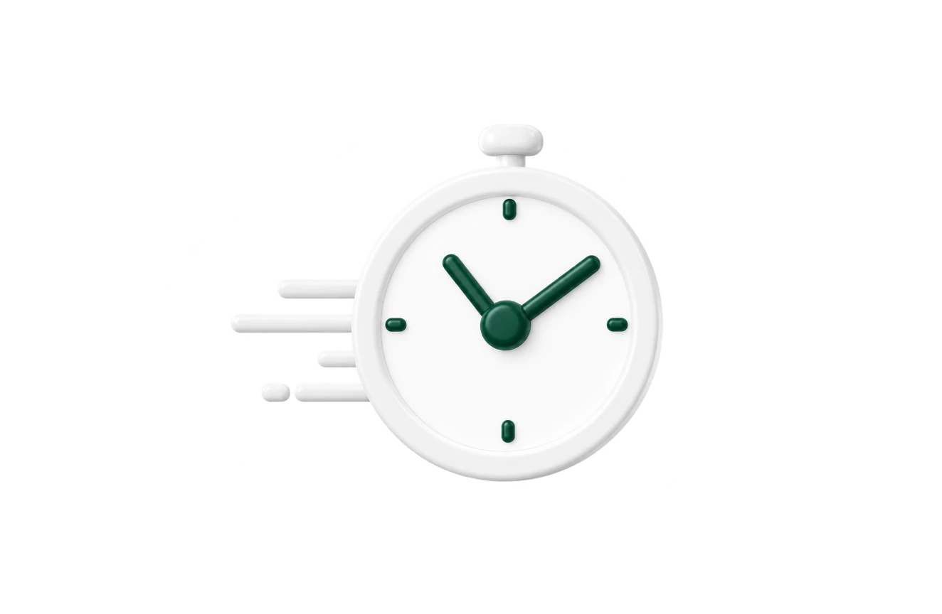 A stopwatch rushing forward, suggesting how quickly a whole book can be captured.